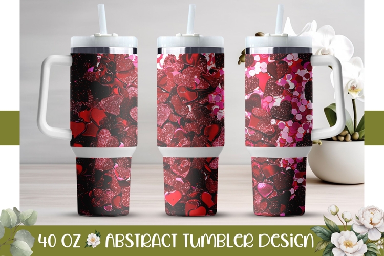 Dark Pink Tumbler Template, Love 40 Oz Tumbler Design