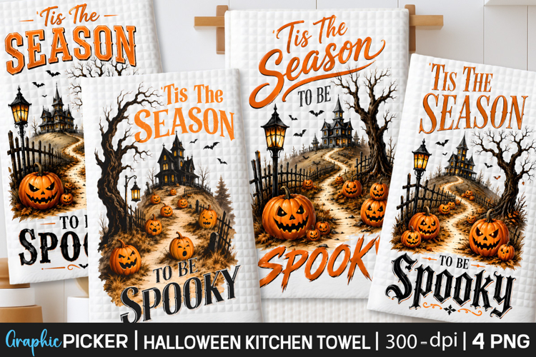 Halloween Kitchen Towel PNG, Tis The Season To Be Spooky PNG