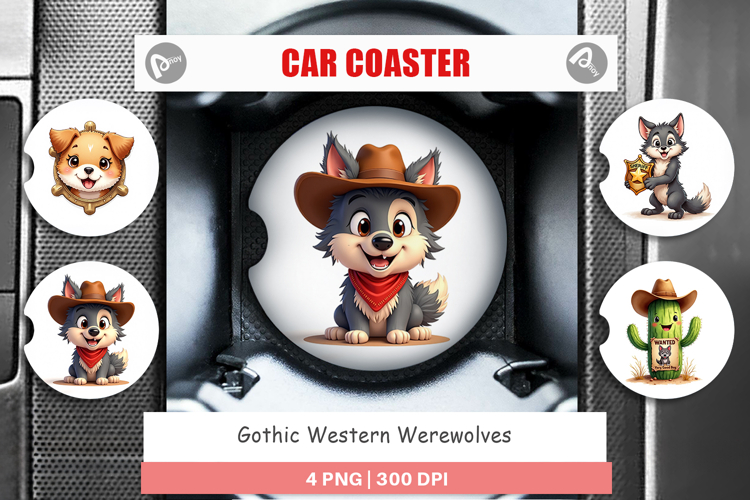 Howling Pups Car Coaster