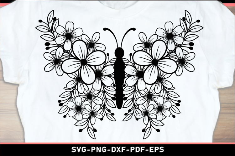 Butterfly flowers SVG, Boho flowers