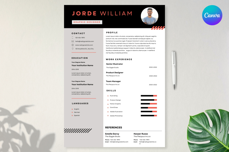 33. Modern Professional CV - Canva