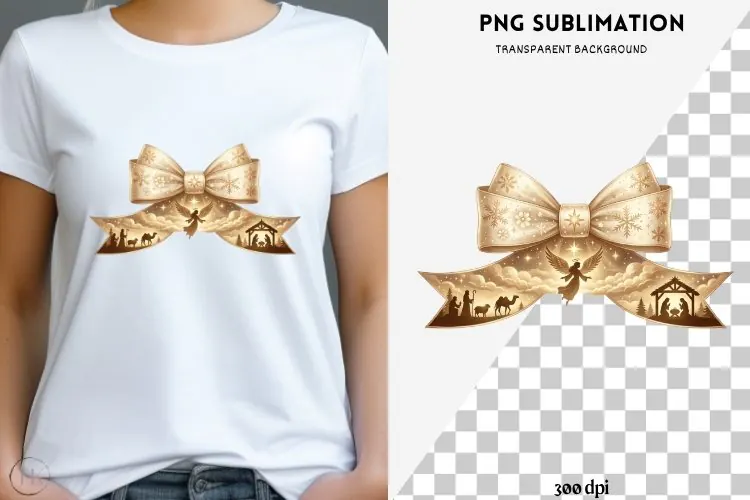 Christmas winter bow png design for T-shirts