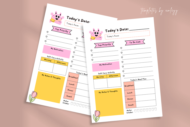 Cute Aesthetic Daily Planner Template Editable Canva Daily