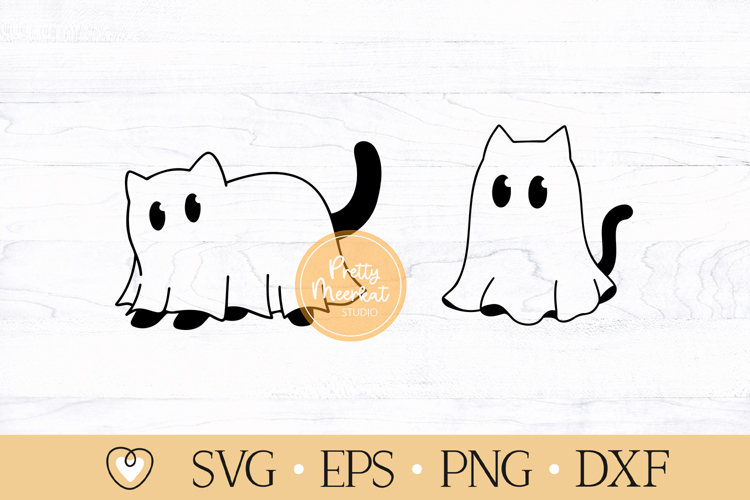 Cute Ghost Cat svg, Halloween svg, Boo svg, Ghost Cats svg