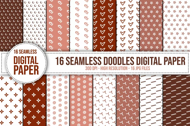 Seamless Doodles Digital Papers