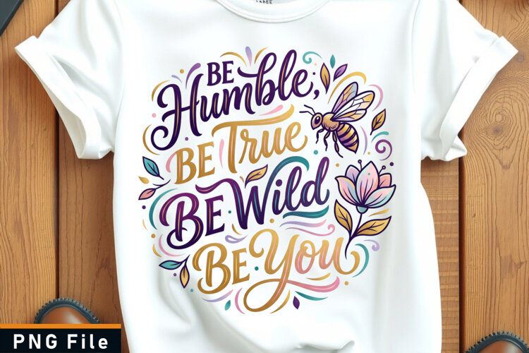 Be humble be true be wild be you PNG sublimation designs example image 1