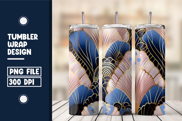 Old Fashioned Flower Tumbler Wrap Design example image 1
