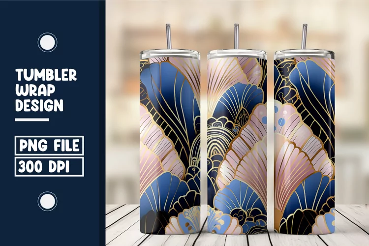 Old Fashioned Flower Tumbler Wrap Design