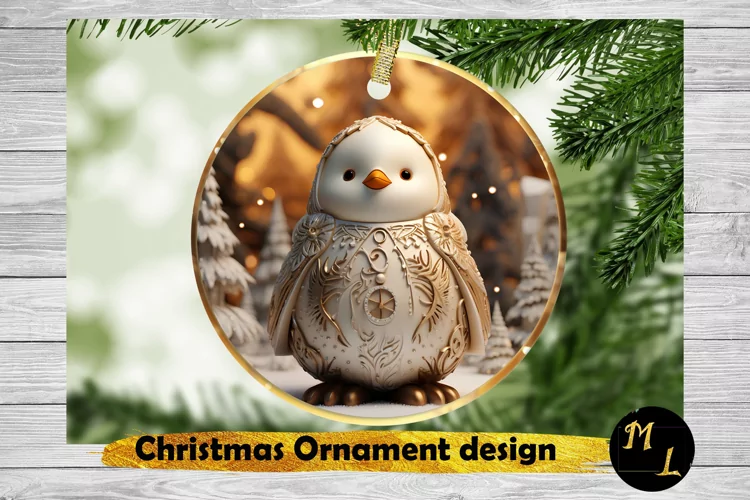 Penguin Christmas Ornament,Christmas Ornament Sublimation