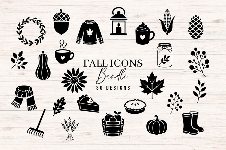 Fall Icons Bundle SVG, PNG, DXF