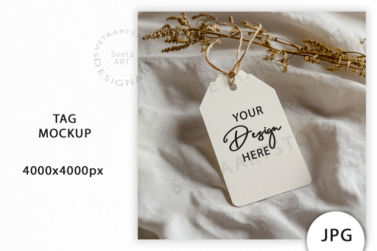 Gift Tag with Box Mockup JPG