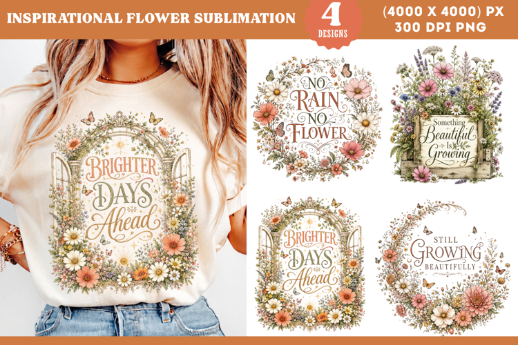 Inspirational Wildflower Quote Sublimation PNG