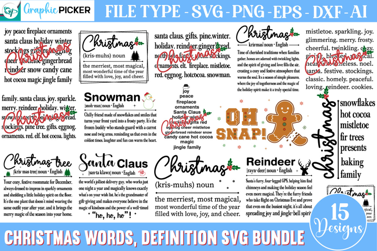 Christmas SVG Bundle, Vintage Christmas PNG Bundle, Santa