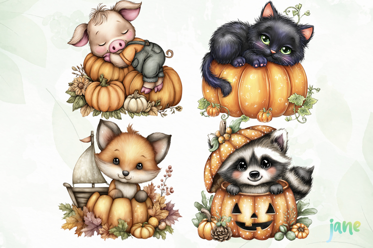 Cute Halloween Fall Sublimation Clipart