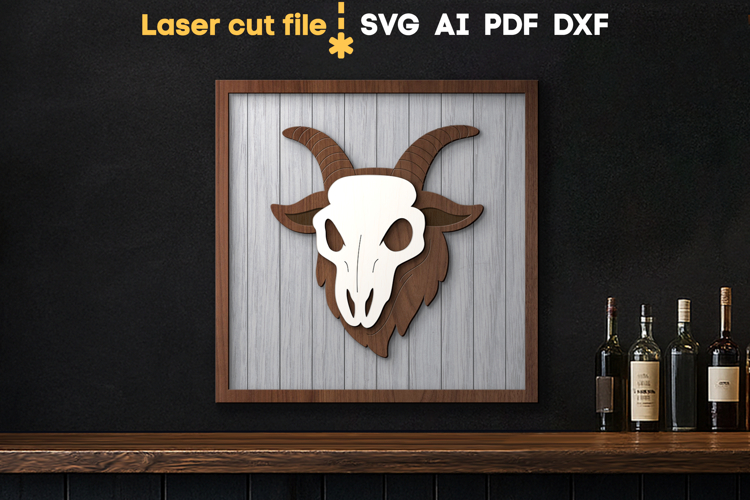 Halloween Goat Skull SVG laser cut file for Glowforge