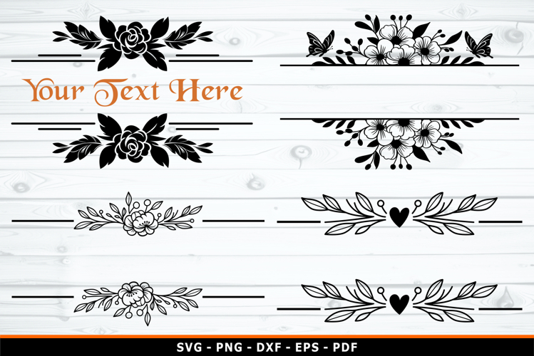 Floral Flowers Wreath Split Monogram SVG Cut Files