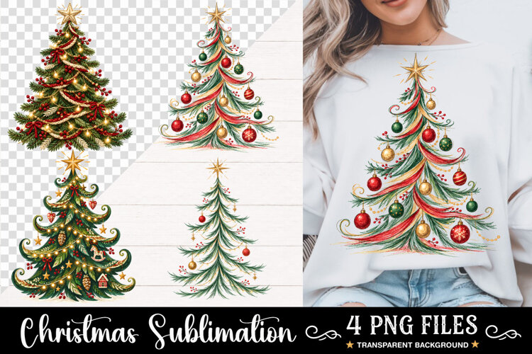 Trending Christmas PNG, Christmas Tree PNG, Merry Christmas example image 1