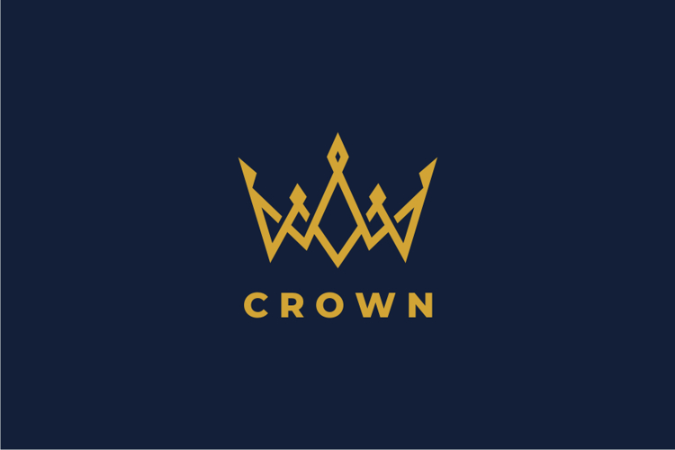 Abstract Crown Logo Design Vector Illustration