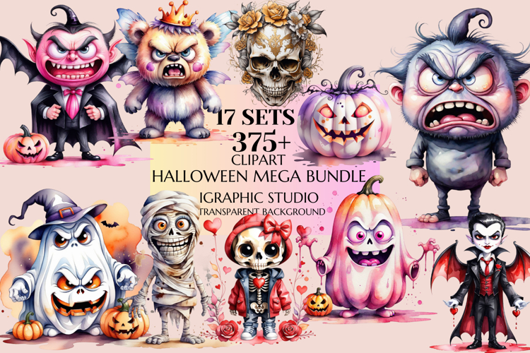 Huge Bundle, Halloween Mega Clipart Bundle, Fall Clipart
