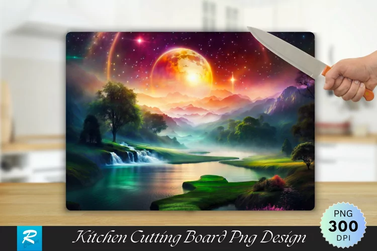 Landscape Cutting Board Sublimation Design