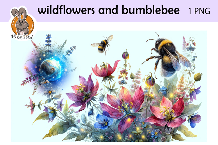wildflowers, bumblebee