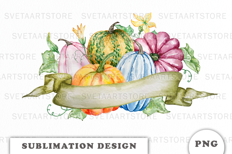 Watercolor Autumn Pumpkins png