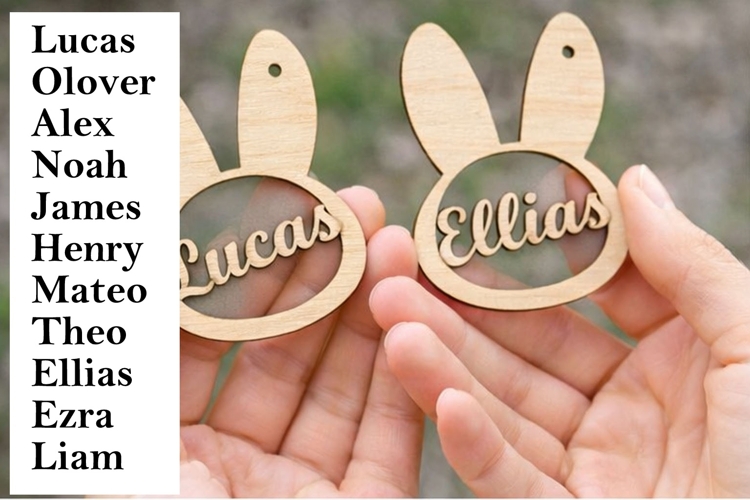 Bunny boys name tags for easter digital file download laser
