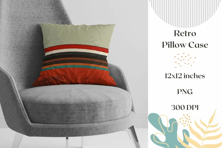 Abstract Pillow Case Sublimation, Retro Stripes Pillowcase