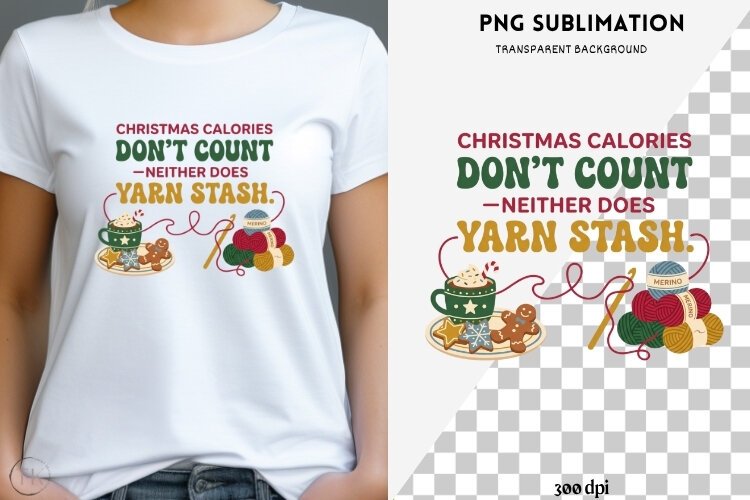 Christmas crochet png design for T-shirts example image 1