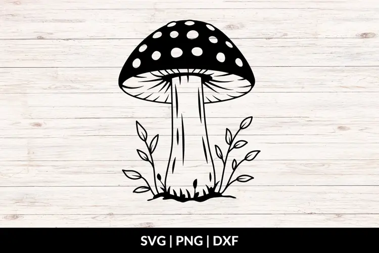 Botanical Mushroom SVG, PNG, DXF