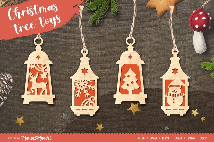 Christmas tree toy lanterns 2/ laser cut file / SVG