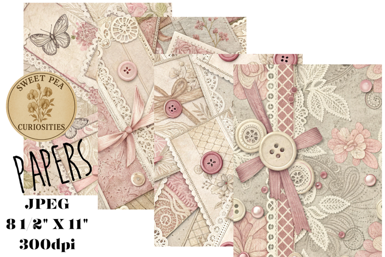 Shabby Chic, Pink, Paper, Floral, Papers, Junk Journal