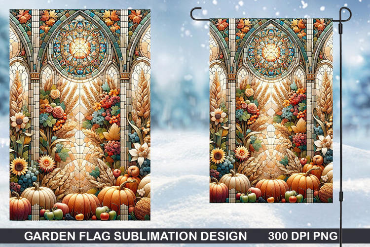 Flowers Garden Flag Sublimation| Autumn Garden Flag PNG