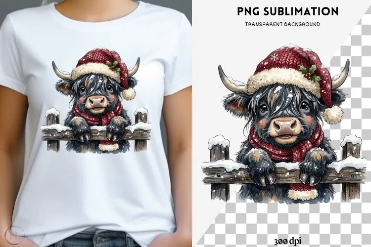Christmas peeking character png design for T-shirts
