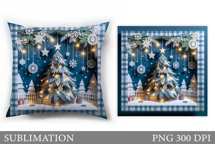 Christmas Tree Pillow Design. Christmas Tree Sublimation example image 1