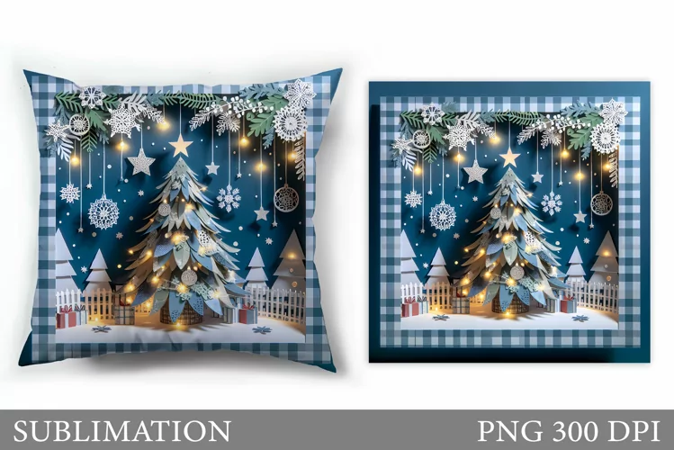 Christmas Tree Pillow Design. Christmas Tree Sublimation