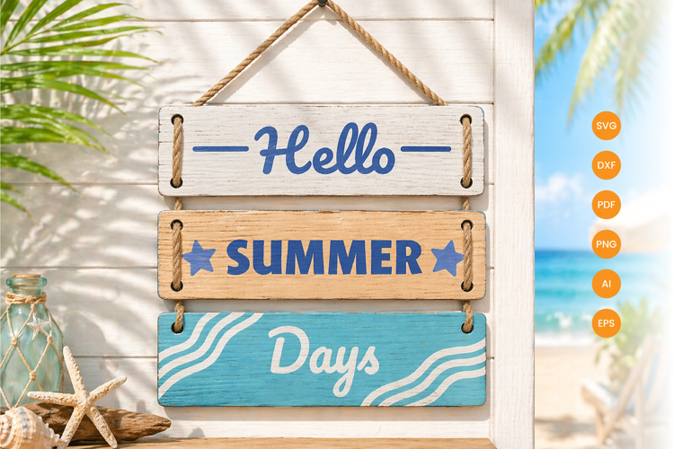 Summer Wall Decor Laser Cut SVG - Beach Sign Laser Cut
