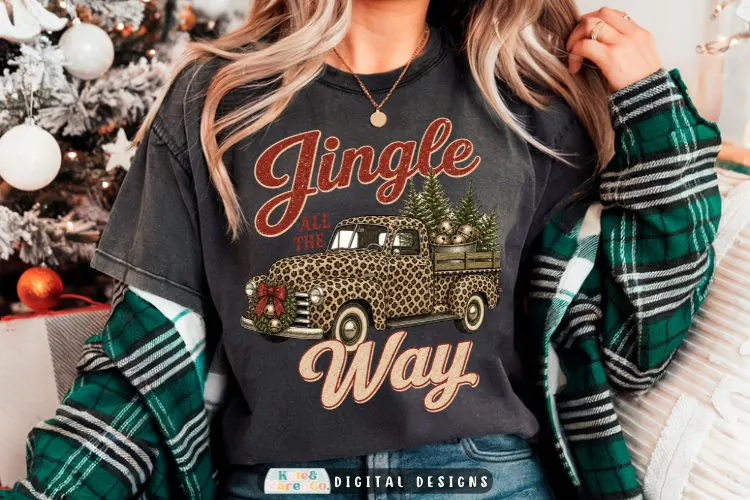 Leopard Christmas Truck PNG | Jingle All the Way PNG