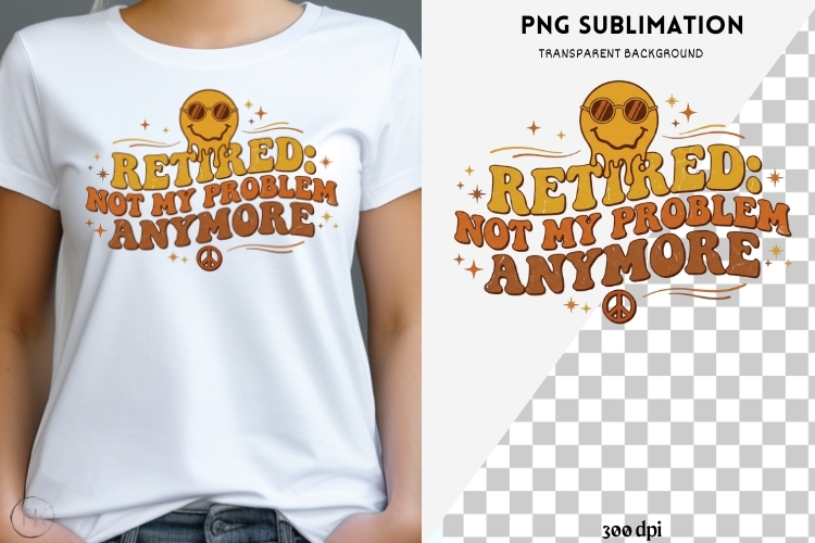 Retired png design for T-shirts