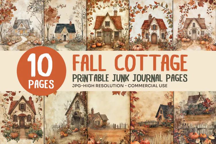 Cozy Autumn Cottage Junk Journal Pages