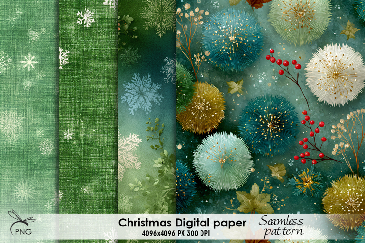 Christmas digital paper, seamless pattern