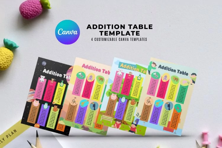 Addition Table Canva Template