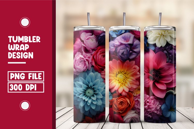 Colorful Flower Tumbler Warp Design