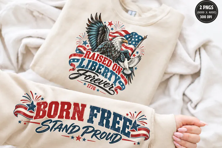 Patriotic Eagle Front Sleeve PNG, Liberty Eagle Front Sleeve