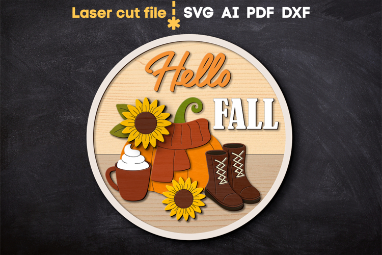 Hello Fall SVG laser cut files for Glowforge