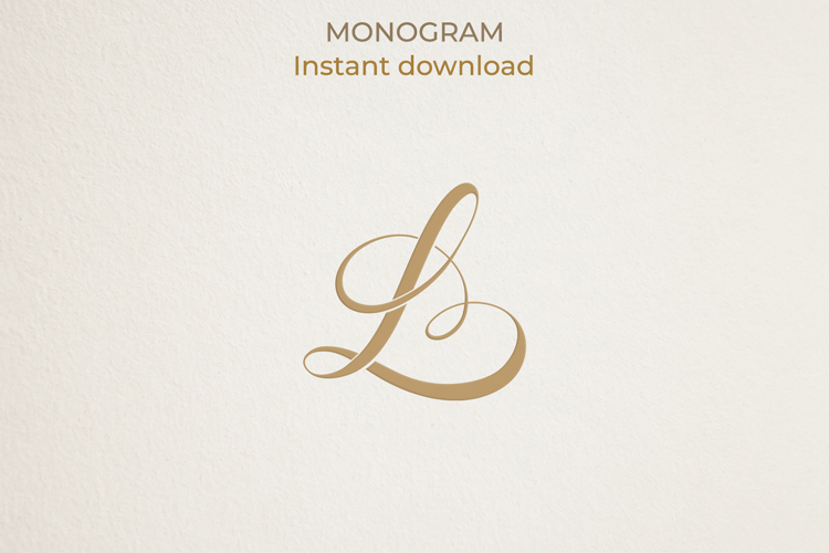 L Monogram Logo, Elegant Initial Monogram