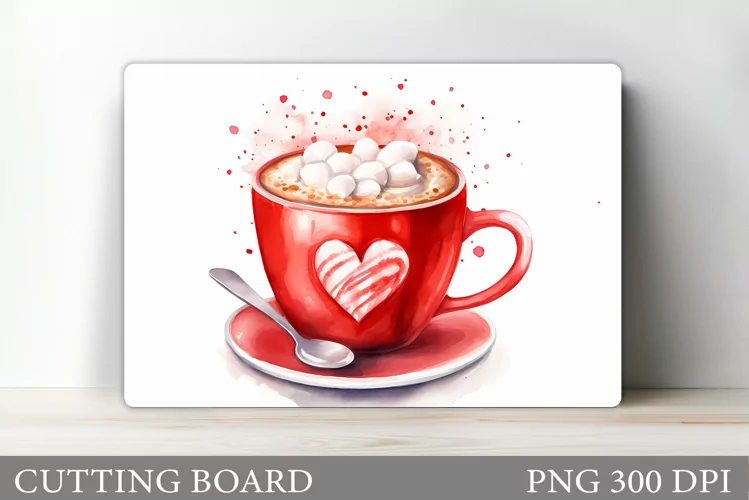 Valentines Drink Cutting Board. Kitchen Cutting Board Design