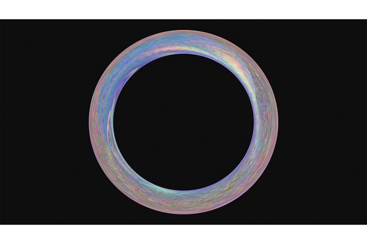 Beautiful gradient iridescent ring on a black background