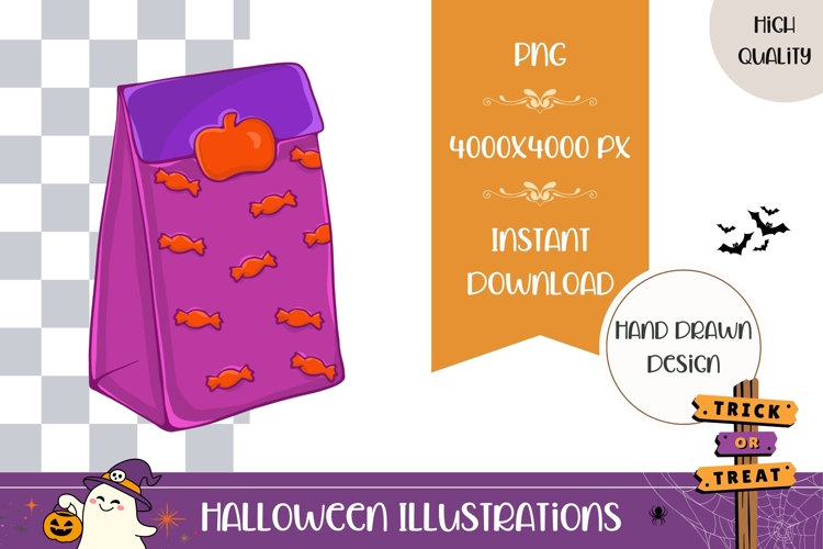 Hand Drawn Halloween Sweets Illustration, Sweets PNG