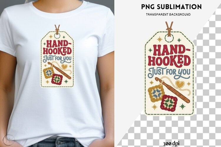 Christmas crochet png design for T-shirts example image 1